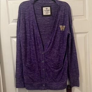 NWT Colosseum University of Washington Purple Women’s Cardigan sweater